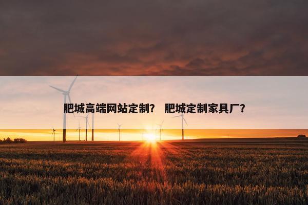 肥城高端网站定制？ 肥城定制家具厂？