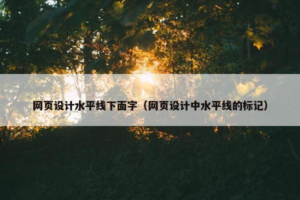 网页设计水平线下面字（网页设计中水平线的标记）