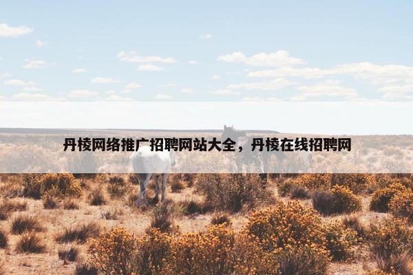 丹棱网络推广招聘网站大全，丹棱在线招聘网