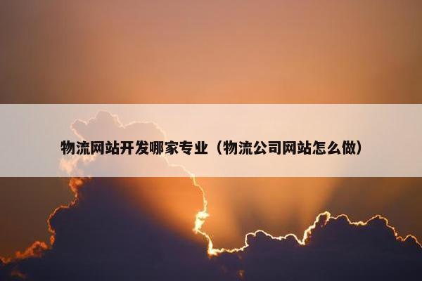 物流网站开发哪家专业（物流公司网站怎么做）