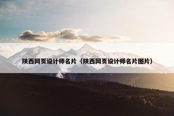 陕西网页设计师名片（陕西网页设计师名片图片）