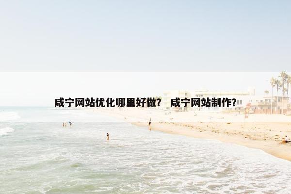 咸宁网站优化哪里好做？ 咸宁网站制作？