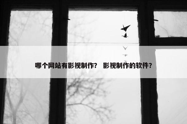 哪个网站有影视制作？ 影视制作的软件？