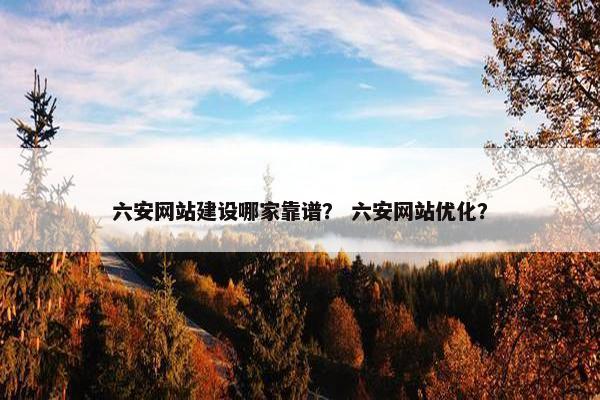 六安网站建设哪家靠谱？ 六安网站优化？
