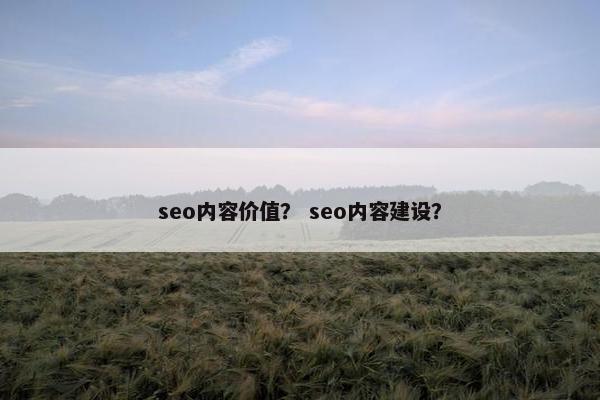 seo内容价值？ seo内容建设？