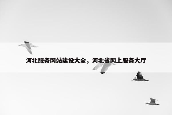 河北服务网站建设大全，河北省网上服务大厅