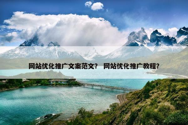 网站优化推广文案范文？ 网站优化推广教程？