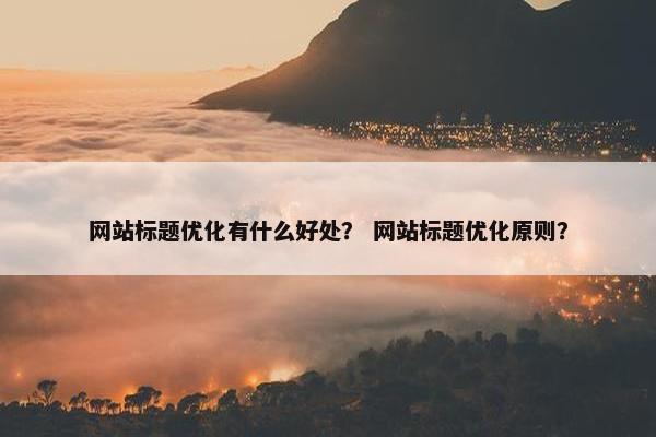 网站标题优化有什么好处？ 网站标题优化原则？