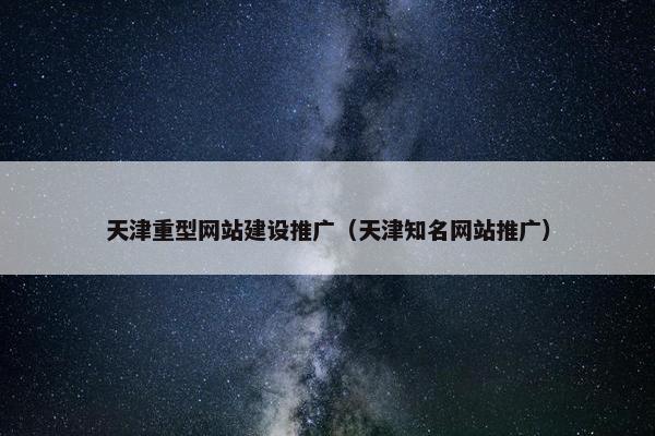 天津重型网站建设推广（天津知名网站推广）