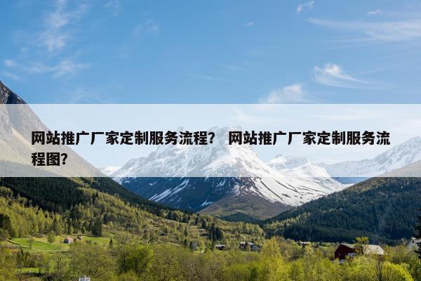 网站推广厂家定制服务流程？ 网站推广厂家定制服务流程图？