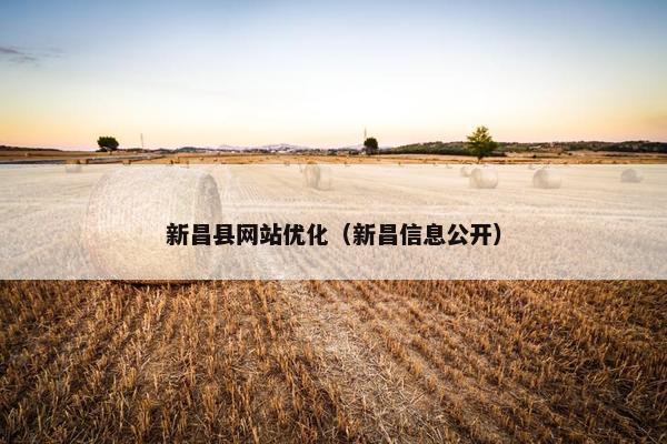 新昌县网站优化（新昌信息公开）