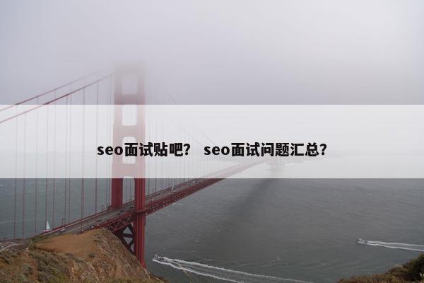 seo面试贴吧？ seo面试问题汇总？