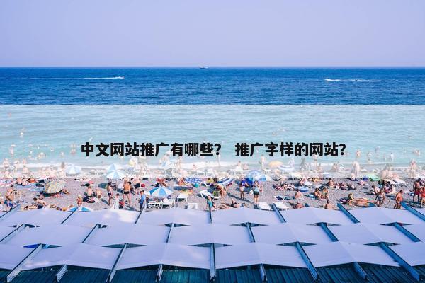 中文网站推广有哪些？ 推广字样的网站？
