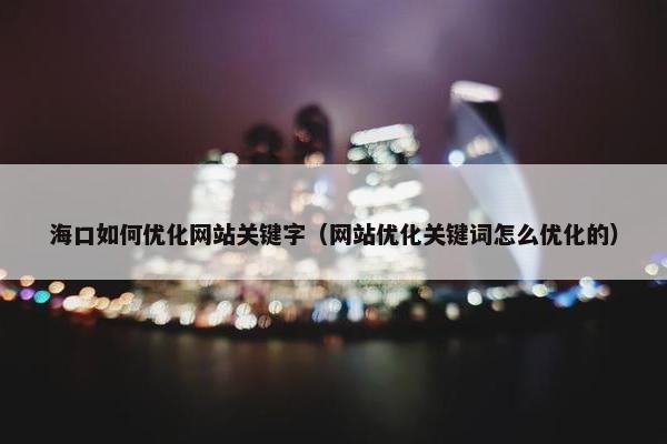 海口如何优化网站关键字（网站优化关键词怎么优化的）