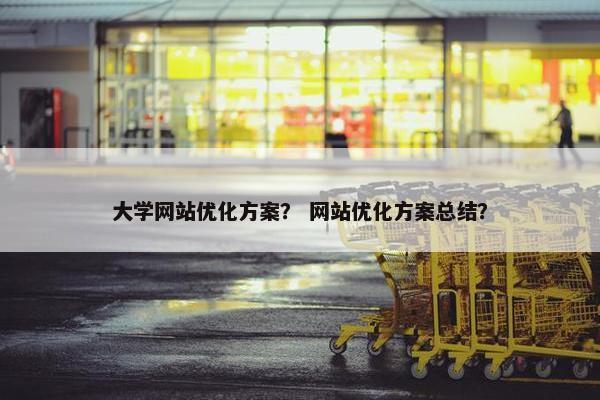 大学网站优化方案？ 网站优化方案总结？