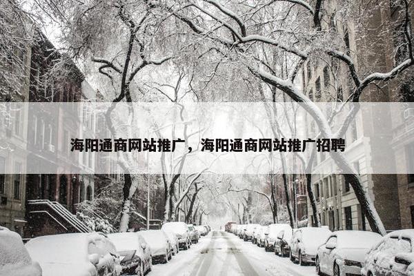 海阳通商网站推广，海阳通商网站推广招聘