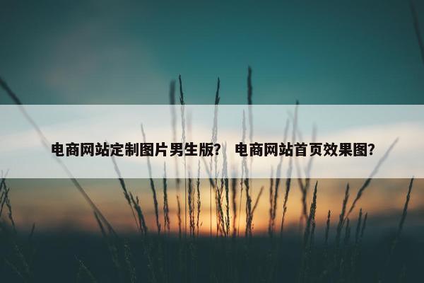 电商网站定制图片男生版？ 电商网站首页效果图？