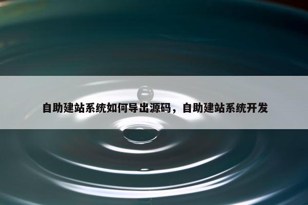 自助建站系统如何导出源码，自助建站系统开发