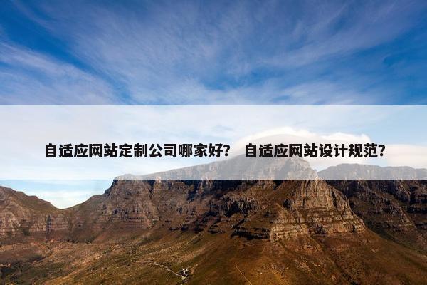 自适应网站定制公司哪家好？ 自适应网站设计规范？