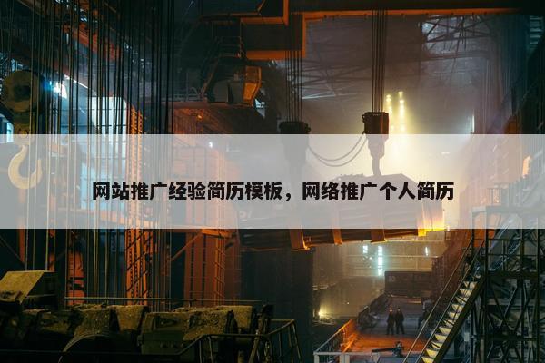 网站推广经验简历模板，网络推广个人简历