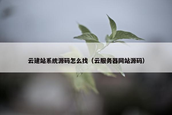 云建站系统源码怎么找（云服务器网站源码）
