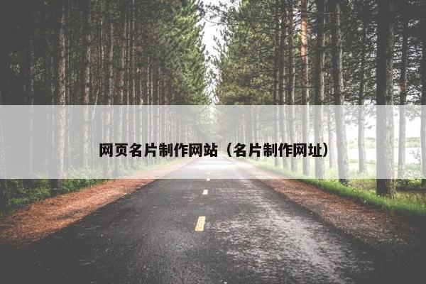 网页名片制作网站（名片制作网址）
