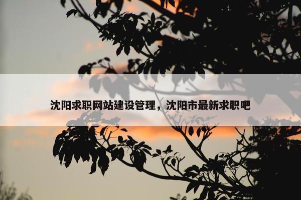 沈阳求职网站建设管理，沈阳市最新求职吧