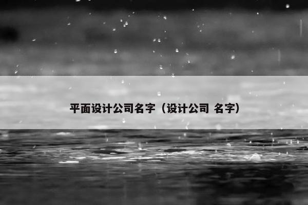 平面设计公司名字（设计公司 名字）