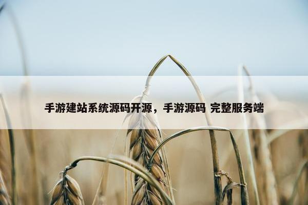 手游建站系统源码开源，手游源码 完整服务端
