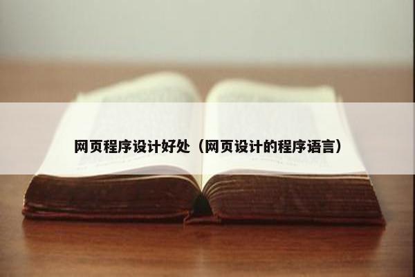 网页程序设计好处（网页设计的程序语言）