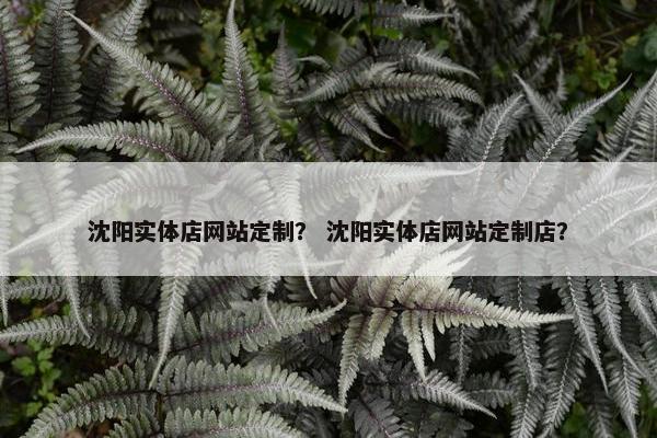 沈阳实体店网站定制？ 沈阳实体店网站定制店？