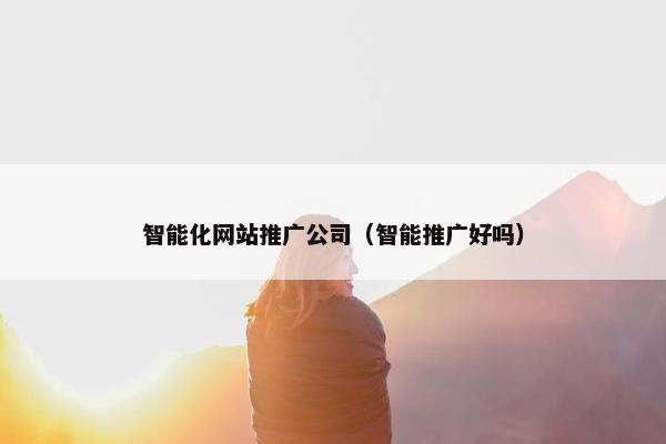 智能化网站推广公司（智能推广好吗）