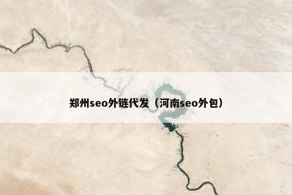 郑州seo外链代发（河南seo外包）