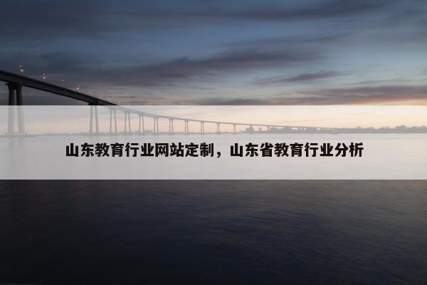 山东教育行业网站定制，山东省教育行业分析