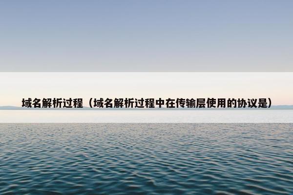 域名解析过程（域名解析过程中在传输层使用的协议是）
