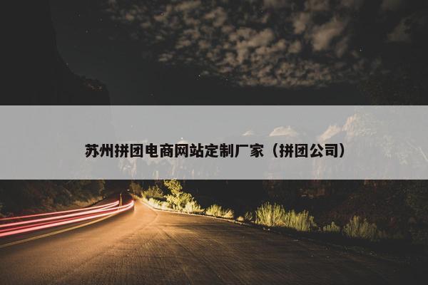 苏州拼团电商网站定制厂家（拼团公司）