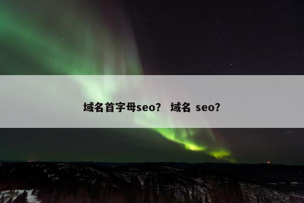 域名首字母seo？ 域名 seo？