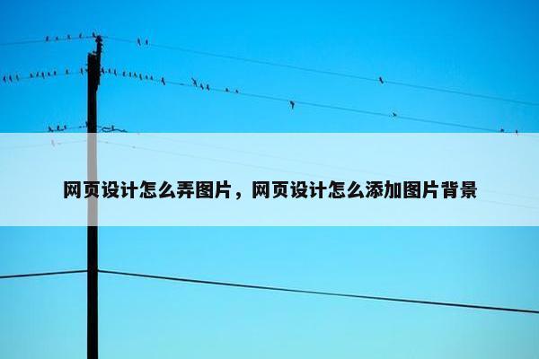 网页设计怎么弄图片，网页设计怎么添加图片背景