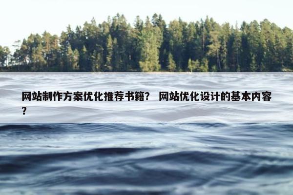 网站制作方案优化推荐书籍？ 网站优化设计的基本内容？