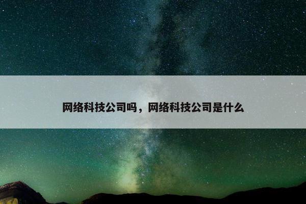 网络科技公司吗，网络科技公司是什么