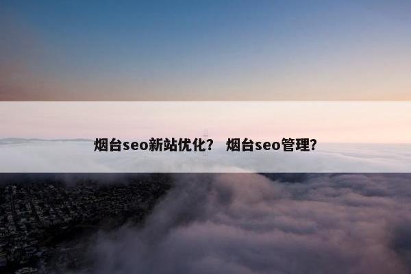 烟台seo新站优化？ 烟台seo管理？