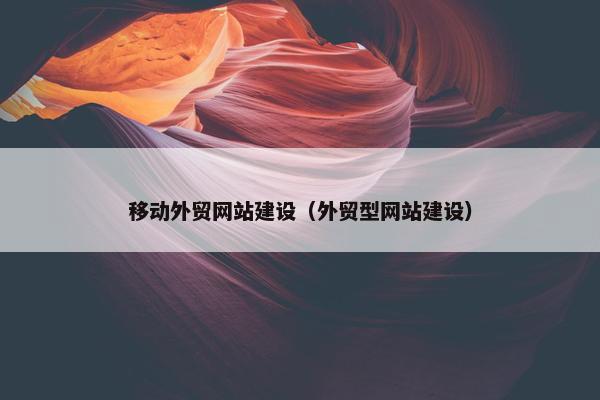 移动外贸网站建设（外贸型网站建设）