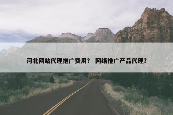 河北网站代理推广费用？ 网络推广产品代理？