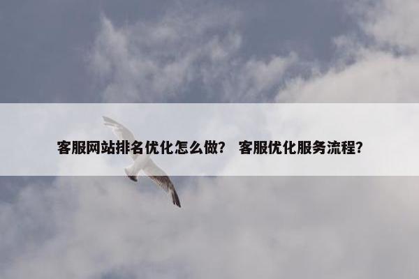 客服网站排名优化怎么做？ 客服优化服务流程？