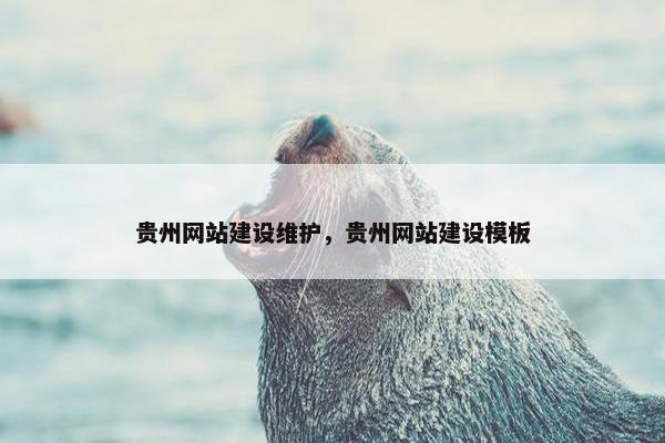 贵州网站建设维护，贵州网站建设模板