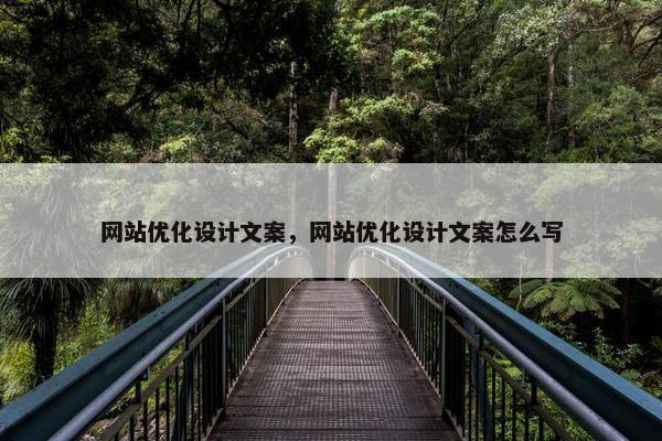 网站优化设计文案，网站优化设计文案怎么写