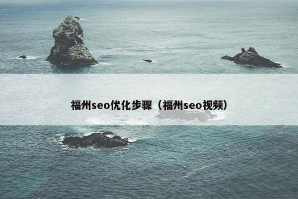 福州seo优化步骤（福州seo视频）