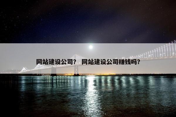网站建设公司？ 网站建设公司赚钱吗？