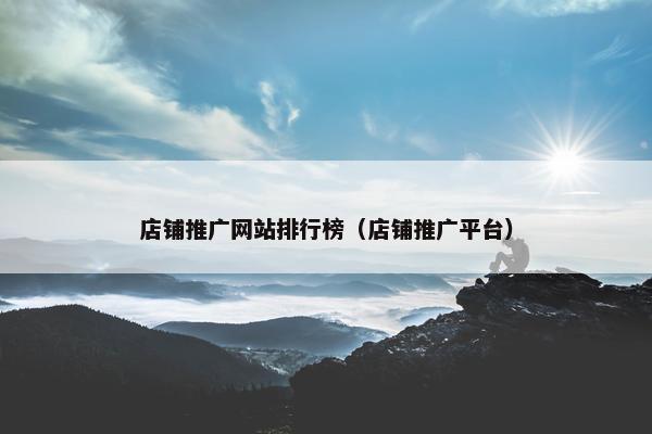 店铺推广网站排行榜（店铺推广平台）