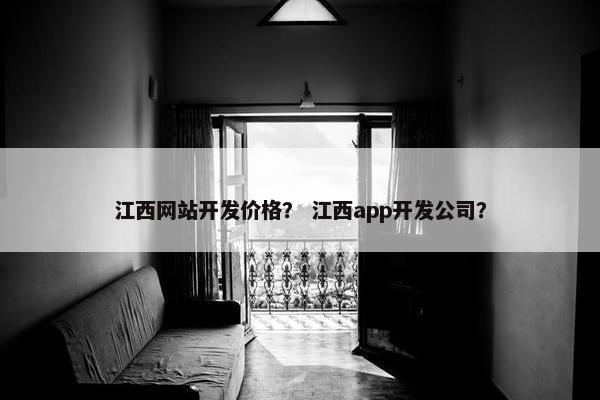 江西网站开发价格？ 江西app开发公司？